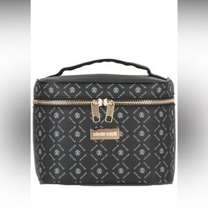 NEW Roberto Cavalli Monogram Cosmetic Toiletry Bag Train Case